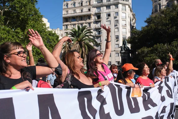 Caba Buenos Aires Argentina March 2022 Women Marching International Feminist — Stock Photo, Image