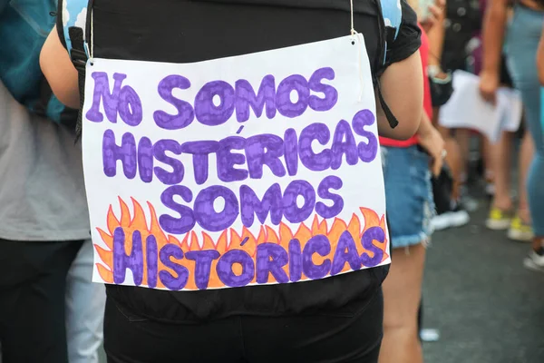 Caba Buenos Aires Argentina Março 2022 Greve Feminista Internacional Uma — Fotografia de Stock