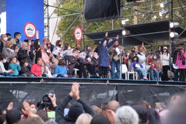 Buenos Aires, Arjantin; 24 Mart 2022: Lita Boitano, Ulusal Hakikat ve Adalet Anma Günü sırasında Kaybolan ve Tutuklanan Akrabaların Başkanı