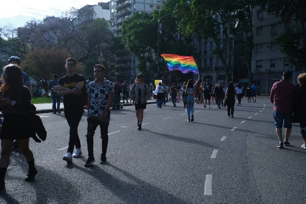Buenos Aires Argentina Listopadu 2021 Lgbt Pride Parade Mladá Žena — Stock fotografie
