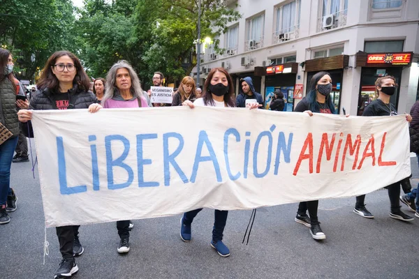 Buenos Aires Argentina Nov 2021 World Vegan Day Demonstration People — Stock Photo, Image