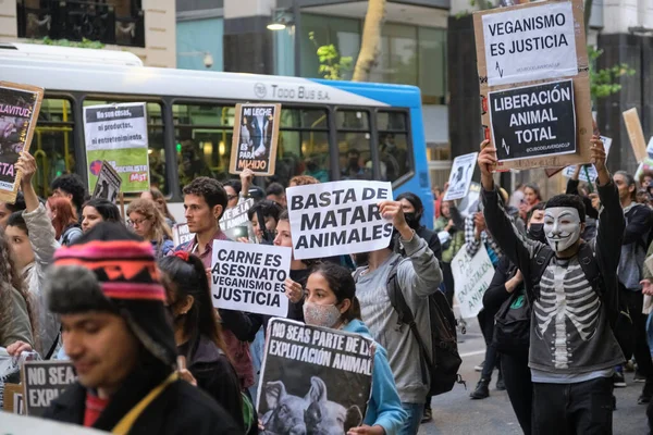 Buenos Aires Argentina Nov 2021 World Vegan Day People Marching — ストック写真