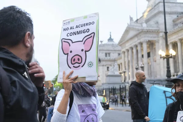 Buenos Aires Argentyna Listopada 2021 Światowy Dzień Wegański Aktywiści Maszerujący — Zdjęcie stockowe