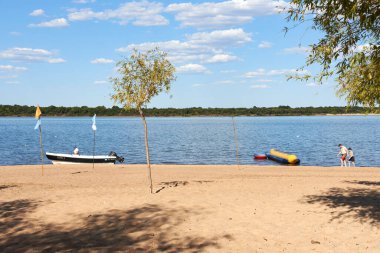 Dec 29, 2021, Colon, Entre Rios, Argentina: beach on the Uruguay River, a popular destination for tourists during summer.