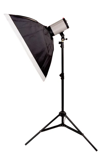 Studio verlichting met softbox op de witte achtergrond Rechtenvrije Stockafbeeldingen