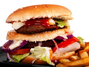 Hamburger beyaz arkaplanda izole