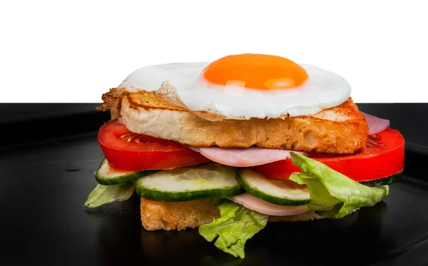 Sandwich isolated on black and white background — Stock Photo, Image