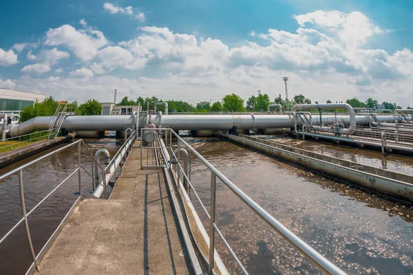 Water treatment facility with large pools — Stock Photo, Image