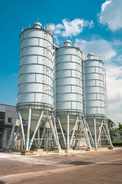 Cement silo at construction site — Stock Photo, Image