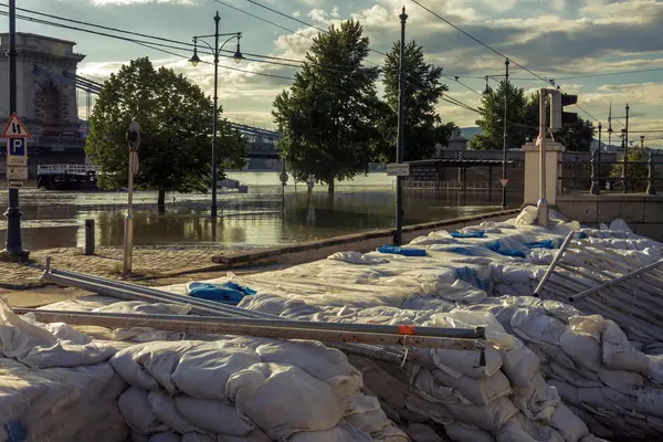 Flooded terrain in Europe — Stock Photo, Image