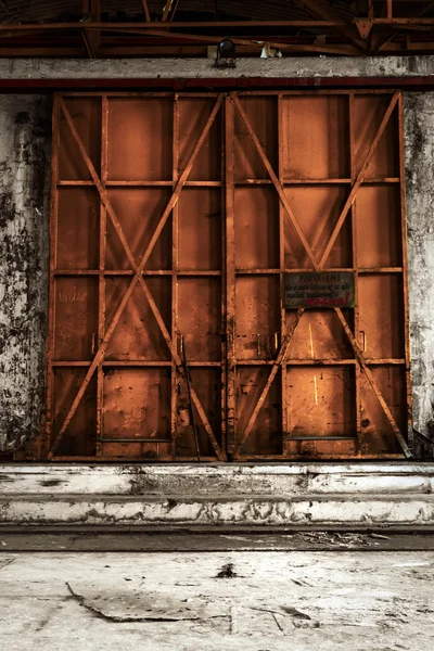 Closed Industrial door closeup photo — Stock Photo, Image