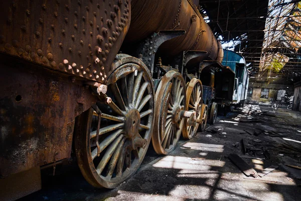 Część starego pociągu przemysłowe — Zdjęcie stockowe