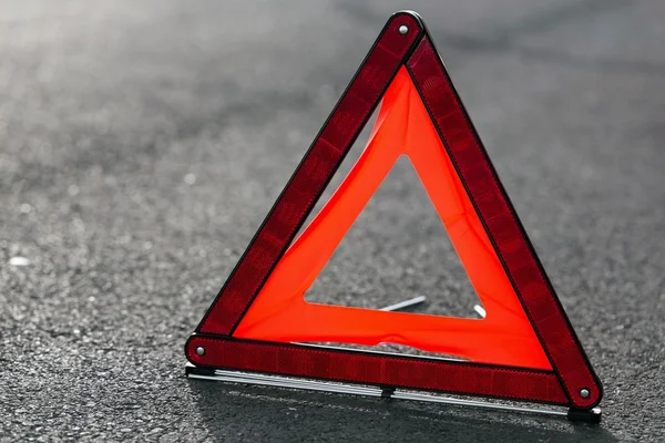 Red triangle of a car — Stock Photo, Image