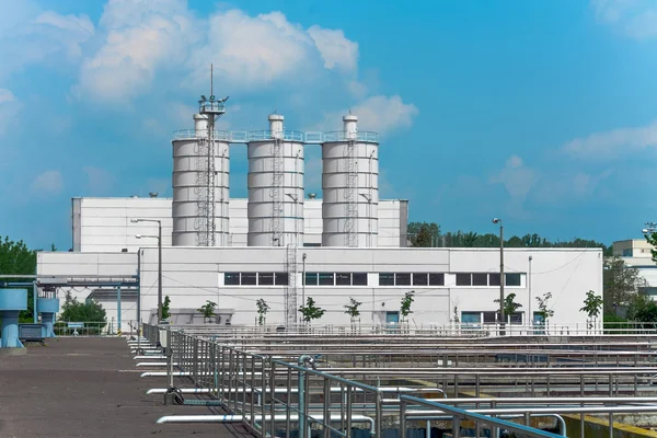 Cement silo at construction site Stock Photo