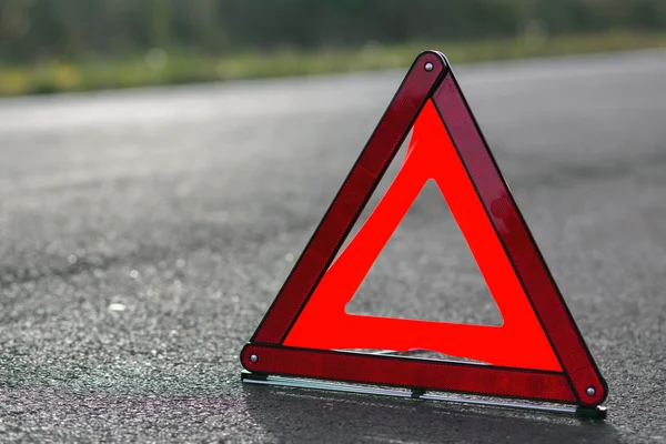 Red triangle of a car — Stock Photo, Image