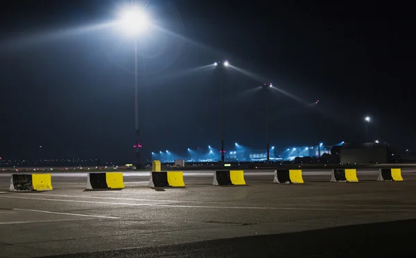 Airport lights in the dark — Stock Photo, Image