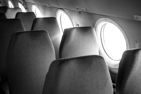 Airplane interior with seats — Stock Photo, Image