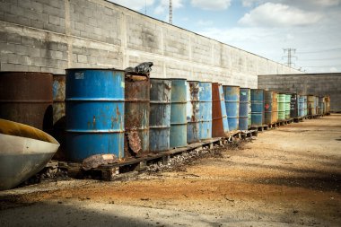Several barrels of toxic clipart
