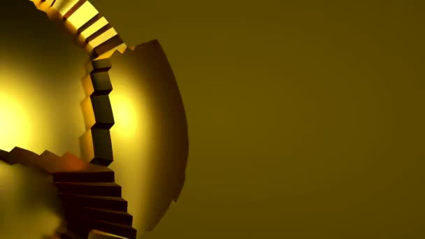 Abstract 3d render animation background with copy space. Gold and Brown. — Αρχείο Βίντεο