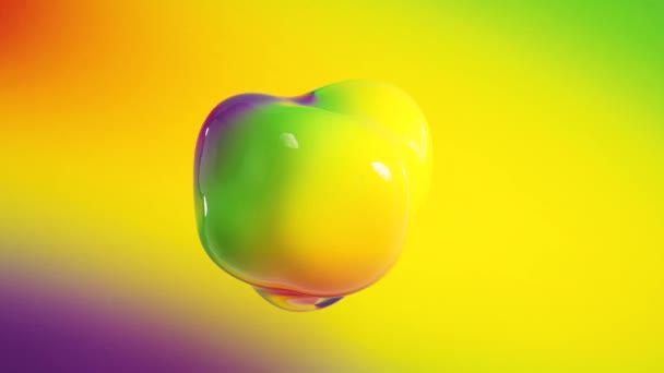 Colorful rainbow gradient bubble animation. 3d render — 图库视频影像