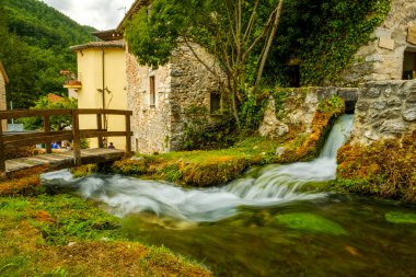 The village of Rasiglia, also called the Venice of Umbria, Foligno, Umbria, Italy clipart