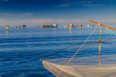 Venedik lagününün balıkçı evleriyle, Pellestrina adasıyla, Venedik lagünüyle, İtalya