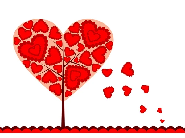 Valentines tree background, vector — Stock Vector