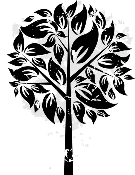 Dekoratif grunge ağaç, vektör — Stok Vektör
