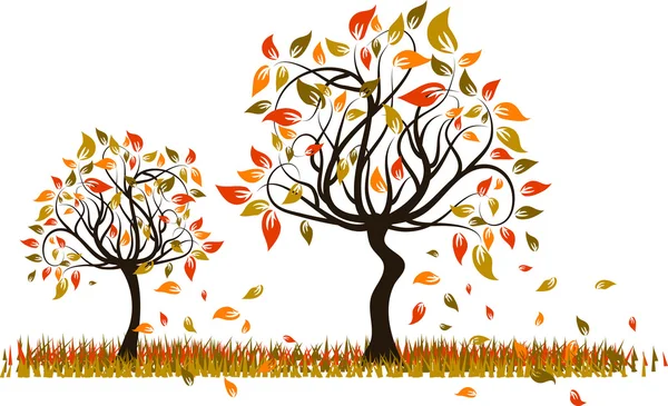 Arbre automne fond, vecteur — Image vectorielle
