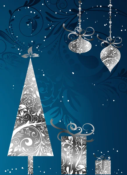 Christmas card with an ornament, vector — Stock Vector