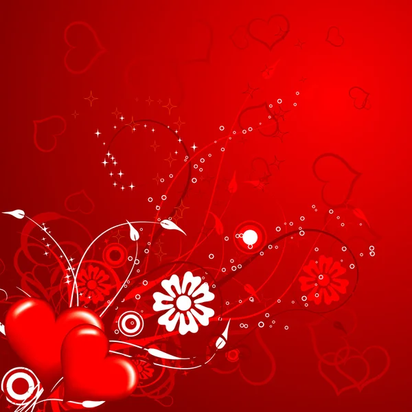 Valentines floral background, vector — Stock Vector
