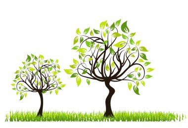 ağaç bahar geçmiş, vektör