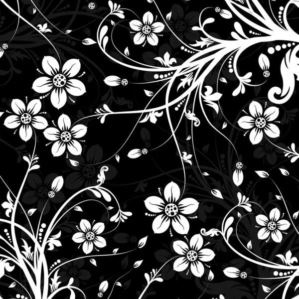 Motif floral décoratif, vecteur — Image vectorielle