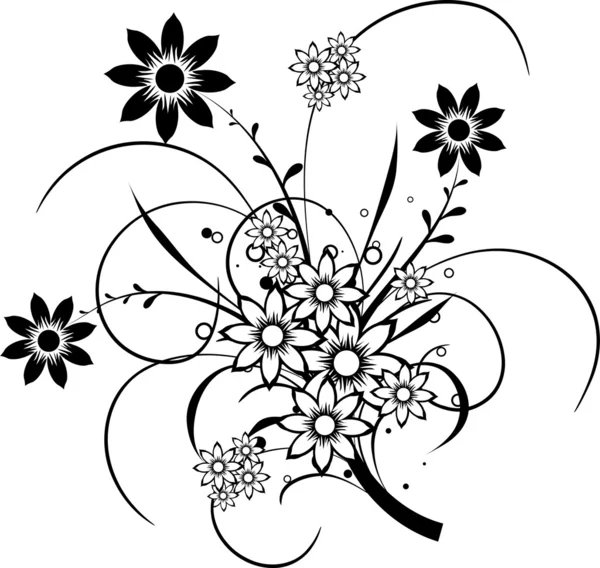 Elementos florales para diseño, vector — Vector de stock