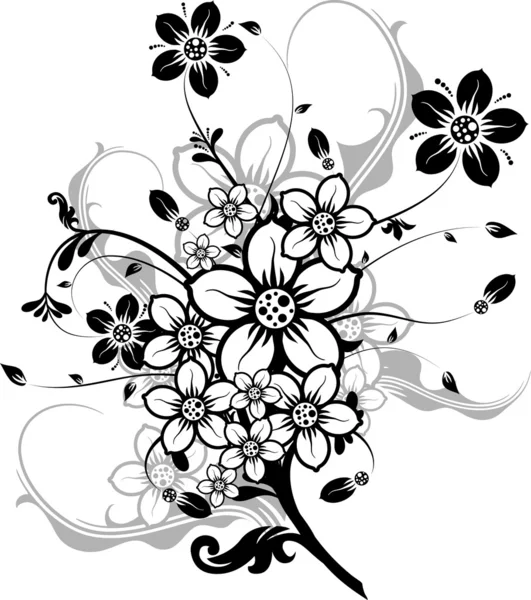 Eléments floraux pour la conception, vecteur — Image vectorielle
