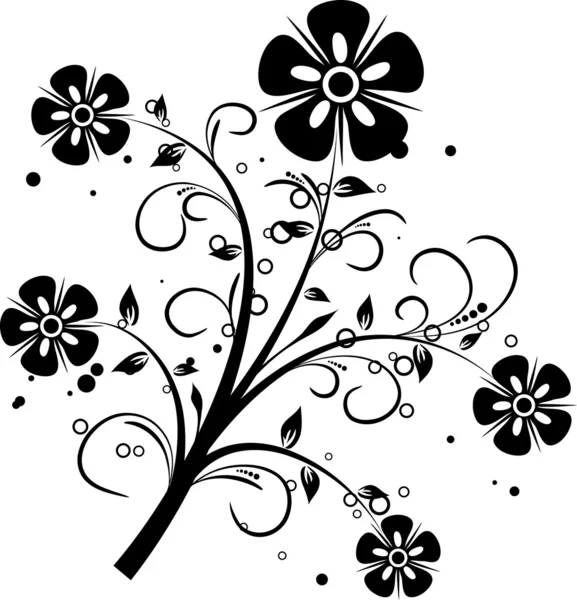 Eléments floraux pour la conception, vecteur — Image vectorielle