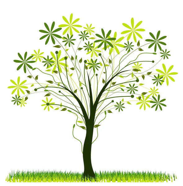 Árbol de primavera de fondo, vector — Vector de stock