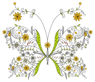 çiçek kelebek, vektör