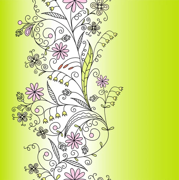 Motif floral sans couture, vecteur — Image vectorielle
