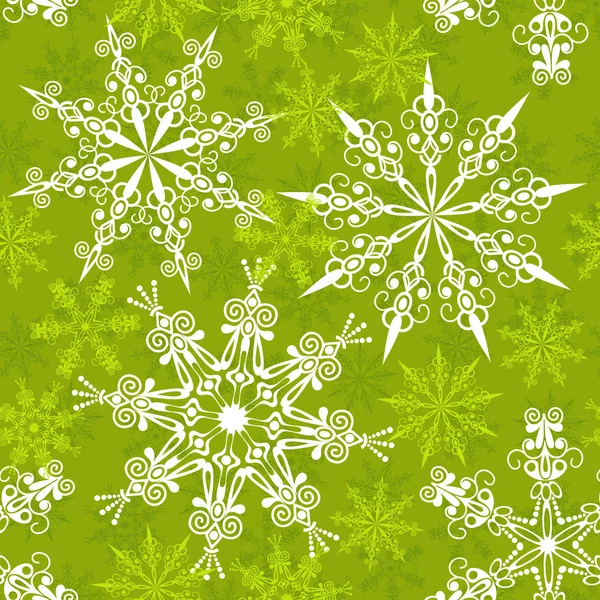 Dikişsiz snowflakes desen, vektör — Stok Vektör