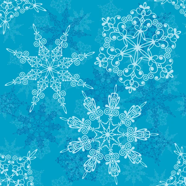 Seamless snowflakes pattern, vector — Stock Vector