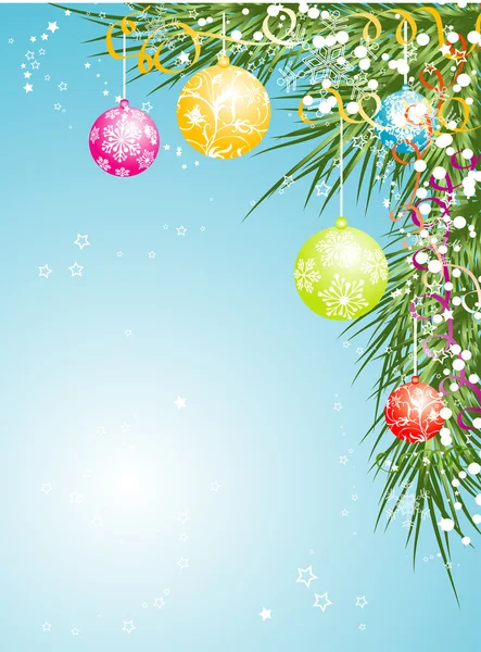 Kerstmis achtergrond met kerstballen, vector — Stockvector