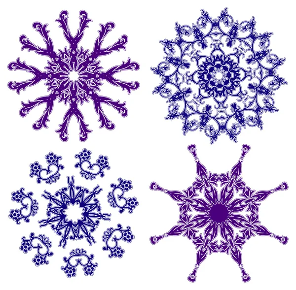 Floral snowflakes, vector — Stock Vector