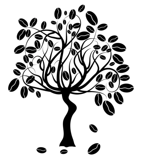 Árbol del café, vector — Vector de stock