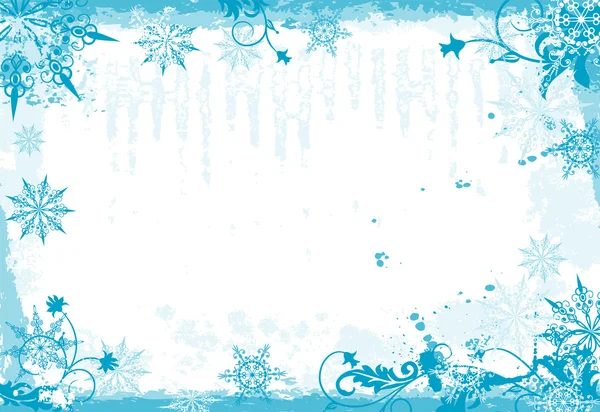 Invierno grunge fondo floral, vector — Vector de stock