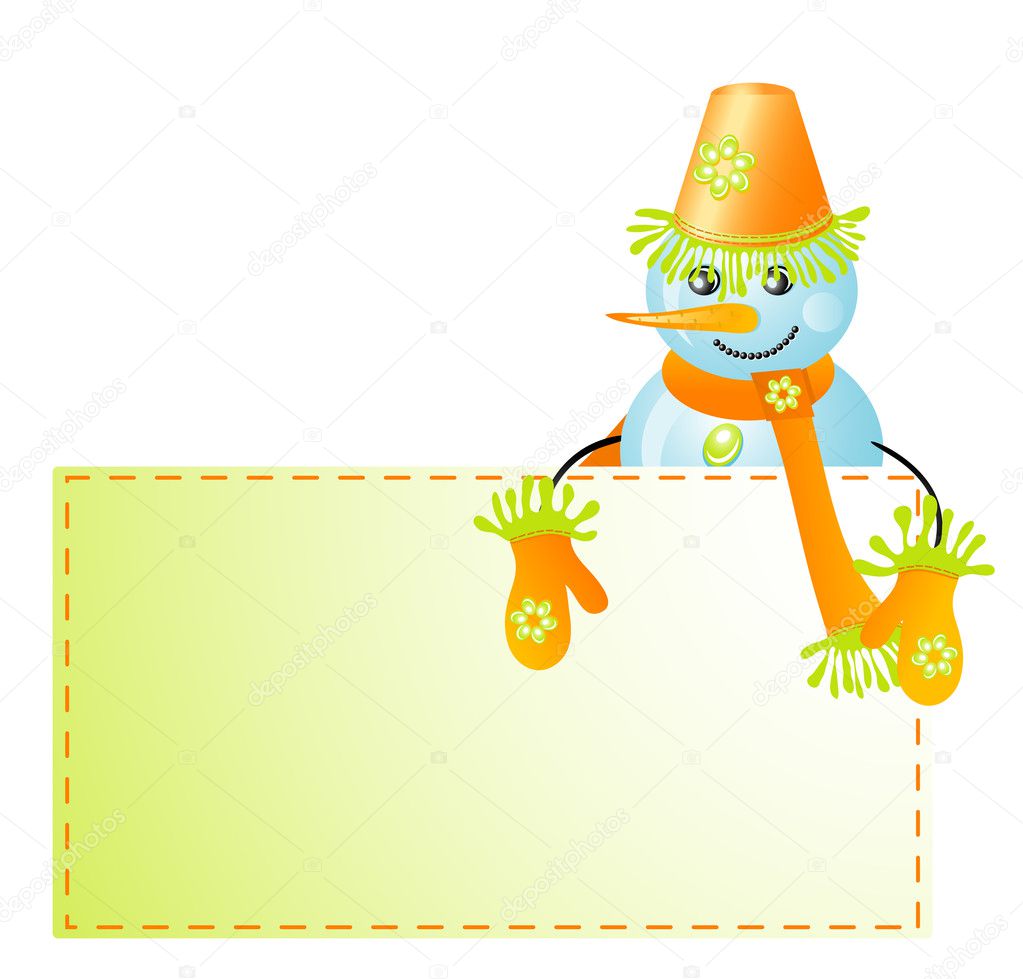 Snowman background, vector