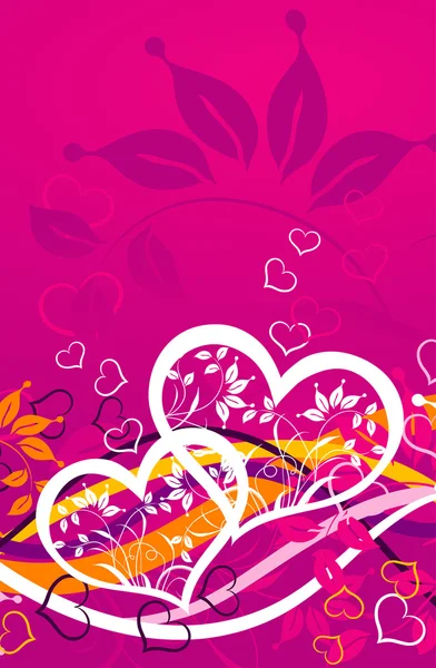 Valentines floral background, vector — Stock Vector