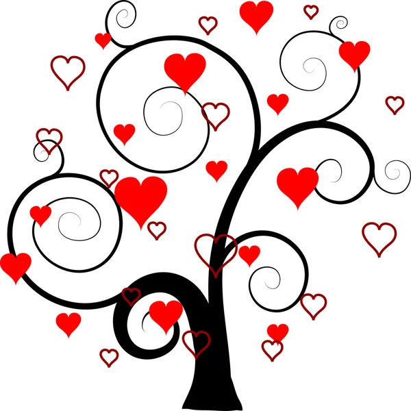 Fondo del árbol de San Valentín, vector — Archivo Imágenes Vectoriales