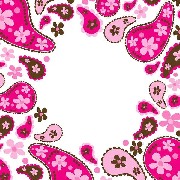 Paisley pink frame, vector — Stockvector