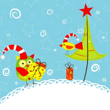 Şablon Noel tebrik kartı, vektör